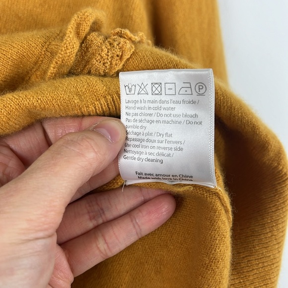 Sezane Andreas Yellow Wool Cashmere Ruffle Pullover Sweater Womens Size M - Picture 8 of 8